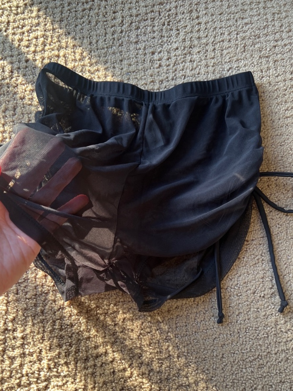 🖤 Black Sheer Mesh Swim Skirt Cover-Up